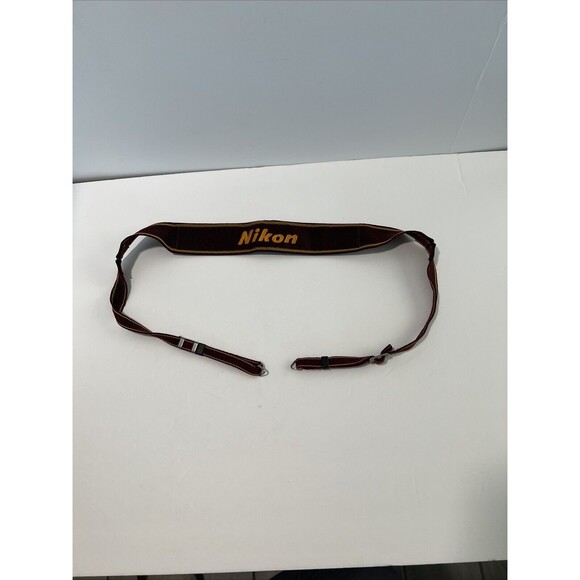 VTG Nikon Nylon 2” Wide Camera Neck Shoulder Strap Japan Maroon Orange 40” - Picture 1 of 7